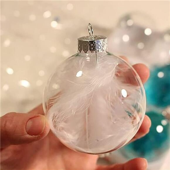 16 Pcs Clear Plastic Fillable Christmas Ornaments DIY Craft Balls Tree Decoratio - Picture 2 of 8
